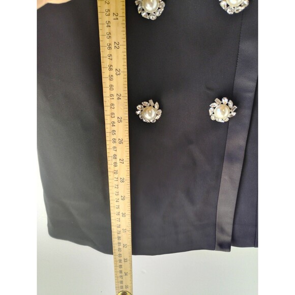 Jay Godfrey Women's Black Mini Tuxedo Dress SZ 0 Winter Whimsy Glam Holiday Chic - Picture 8 of 14